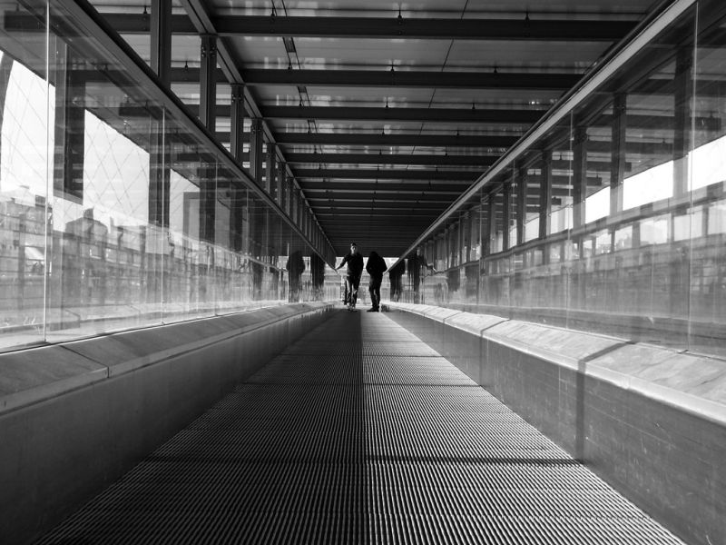Torino Lingotto, sopra la passerella mobile che non funziona mai...