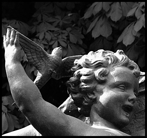 Particolare della fontana Angelica in piazza Solferino