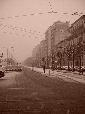 Corso Cairoli sotto la neve