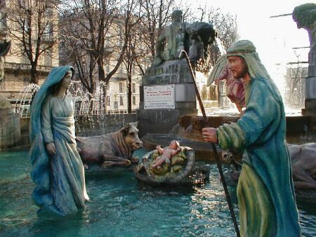 Presepe gallegiante in piazza Solferino