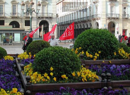 Manifestazione del primo maggio in piazza Castello